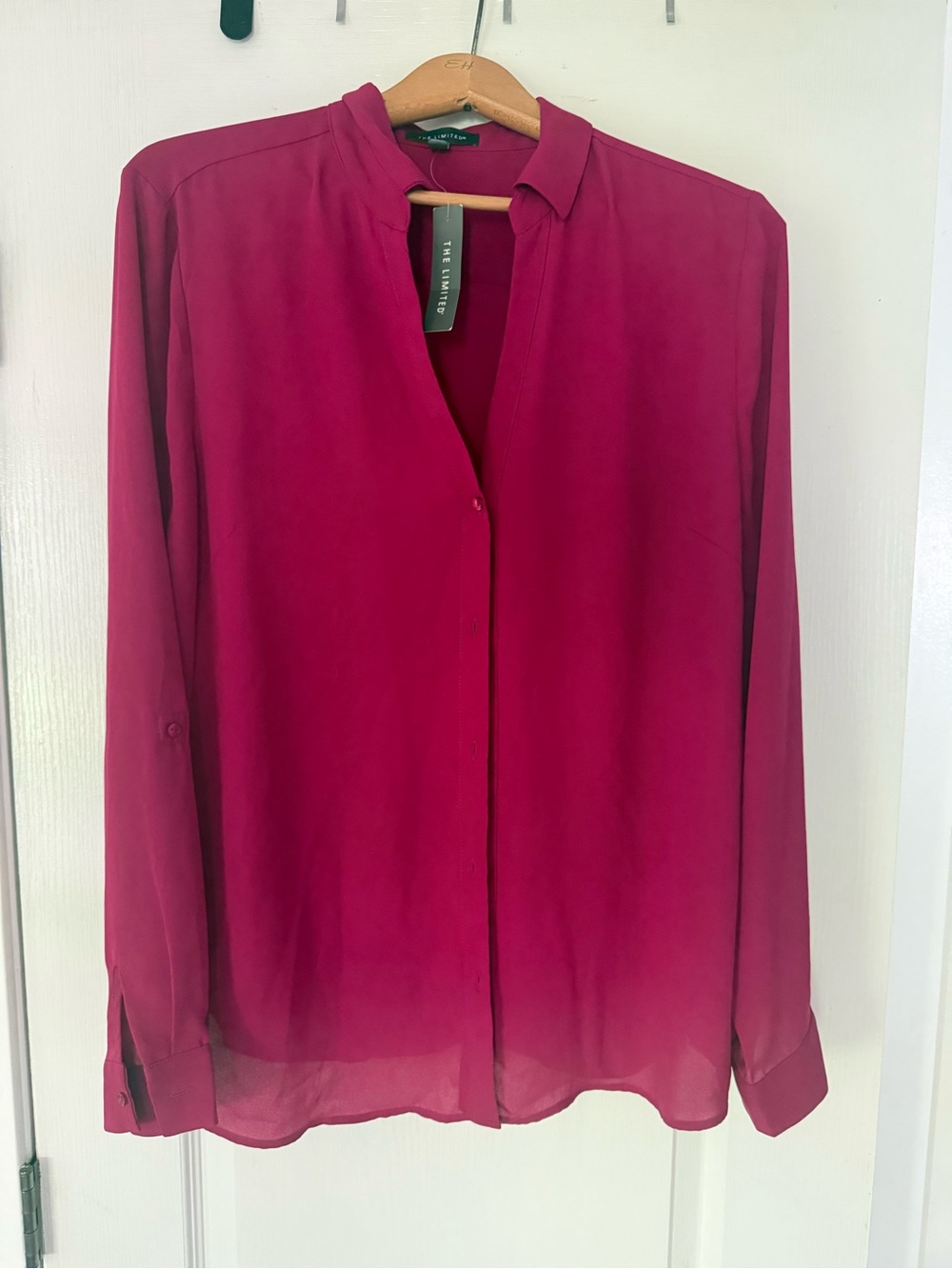 The Limited Women's Deep Magenta Button-Down Blouse